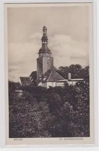 98133 Ak Belzig - Blick auf die St. Marienkirche um 1930