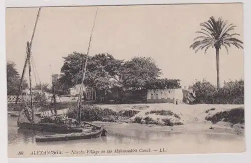 99297 Ak Alexandrie Ägypten - Nouzha-Dorf am Mahmoudieh-Kanal um 1910