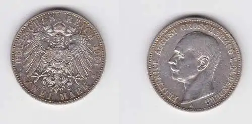 2 Mark Silber Münze 1901 Nicolaus Friedrich August von Oldenburg vz (118245)