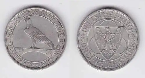 Silbermuenze 3 Mark Der Rhein 1930 A f.vz (150882)