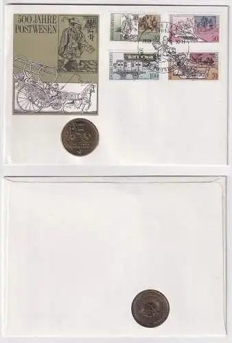 DDR Numisbrief mit 5 Mark 500 Jahre Postwesen 1990 (106689)