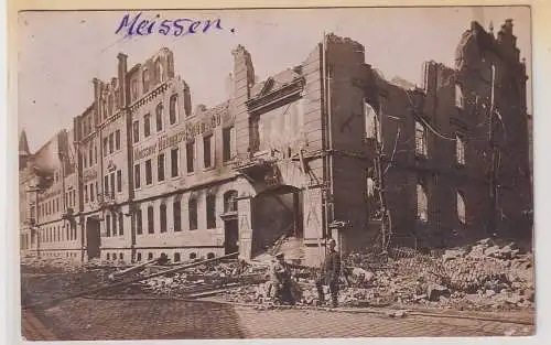 15047 Foto Ak Der Brand der Meißner Nähmaschinenfabrik Biesolt & Locke 1914