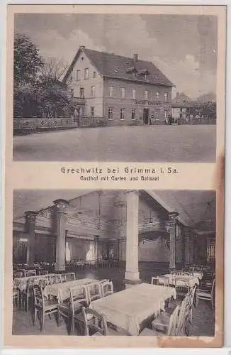 58297 Mehrbild Ak Grechwitz bei Grimma Gasthof mit Garten und Ballsaal 1937