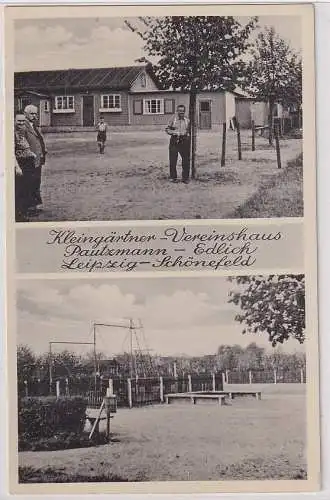 02294 Mehrbild Ak Kleingärtner Vereinshaus Pautzmann-Edlich Leipzig Schönefeld