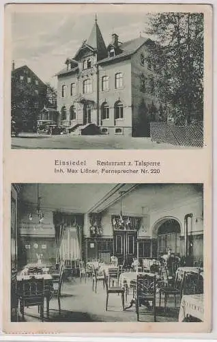 87072 Mehrbild Ak Einsiedel Restaurant zur Talsperre 1927