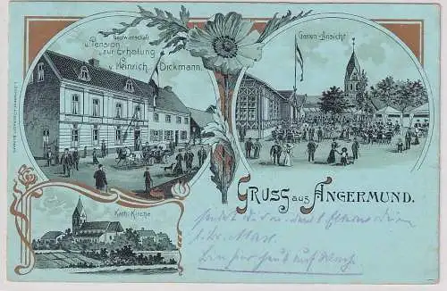 25726 Ak Lithographie Gruß aus Angermund bei Düsseldorf 1915