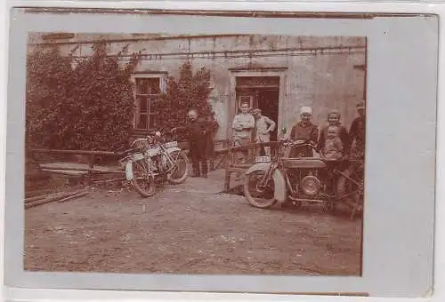 70708 Foto Ak Schmelz ? Saarland Motorrad Victoria um 1920