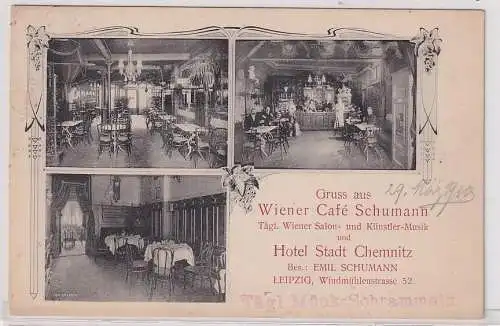 26670 Mehrbild Ak Gruß aus dem Wiener Café Schumann Leipzig 1910