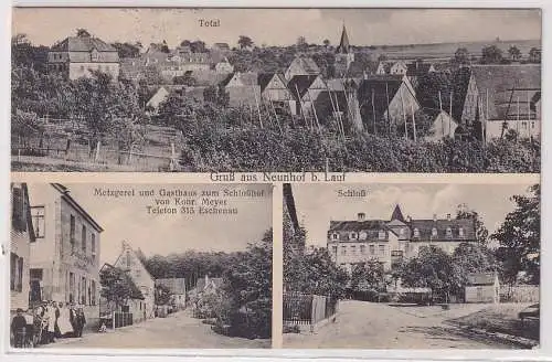 45150 Mehrbild Ak Gruß aus Neunhof bei Lauf Metzgerei und Gasthaus 1940