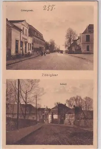 64811 Mehrbild Ak Zöbigker Coburgerstraße, Schloß um 1930