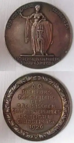 Silber Medaille Ausstell. Gastwirtsverband Lichtenstein Callnberg 1926 (168177)