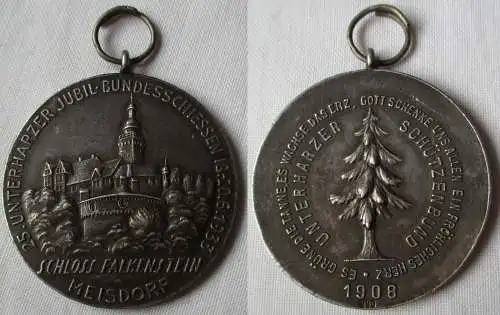 seltene 990 Silber Medaille 25.Unterharzer Bundesschießen Meisdorf 1933 (108264)