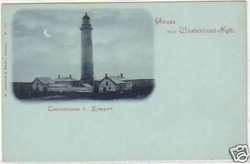 25394 Mondscheinkarte Gruß von Westerland Sylt um 1900