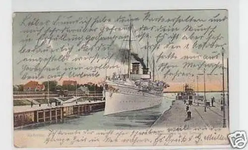 25023 Ak Holtenau SMY Hohenzollern in der Schleuse 1904