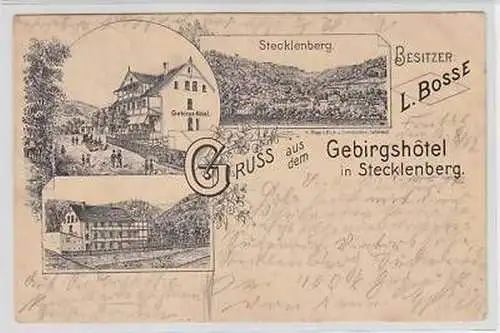 42134 Ak Gruss aus dem Gebirgshotel Stecklenberg 1897