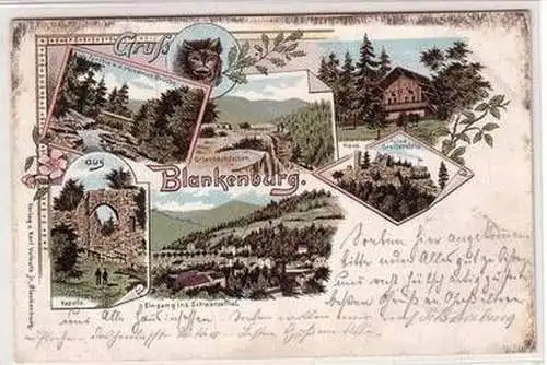 51188 Ak Lithographie Gruß aus Blankenburg 1898