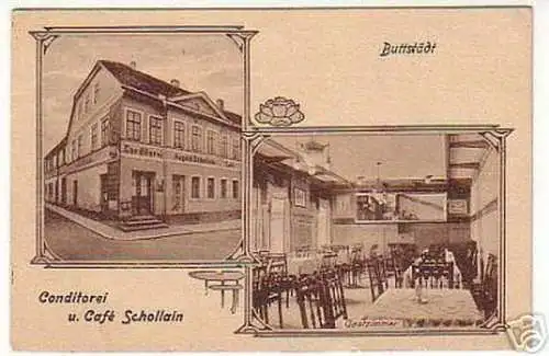 06651 Ak Buttstädt Conditorei und Cafe Schollain 1919