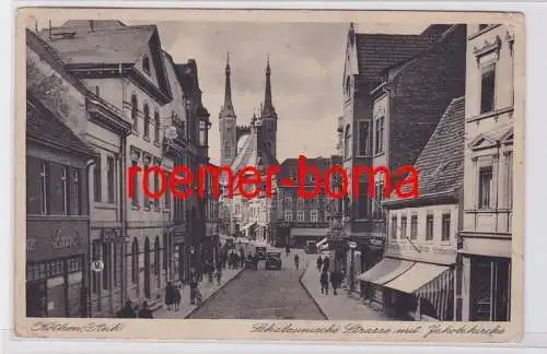 80673 Ak Köthen Anh. Schalaunsche Strasse mit Jakobskirche 1937