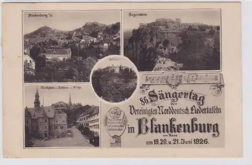 84461 Mehrbild Ak 86. Sängertag in Blankenburg am Harz 1926