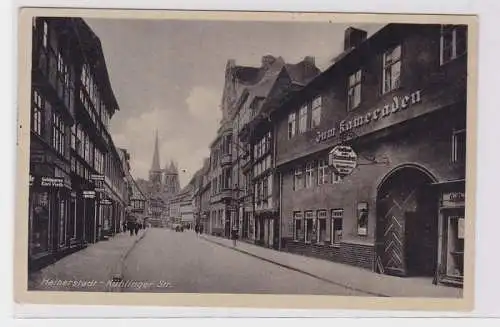 41727 Ak Halberstadt Kühlinger Straße mit Gasthof 'Zum Kameraden' um 1940