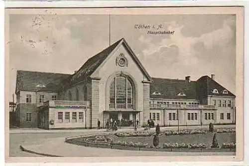 36067 Ak Coethen in Anhalt Hauptbahnhof 1924