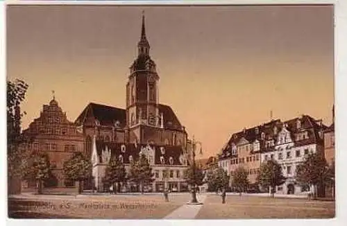 41597 Ak Naumburg Marktplatz m. Wenzelskirche um 1920