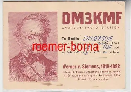 73976 QSL Karte Funker Funkamateur Amateur-Radio-Station DM3KMF Siemens 1959