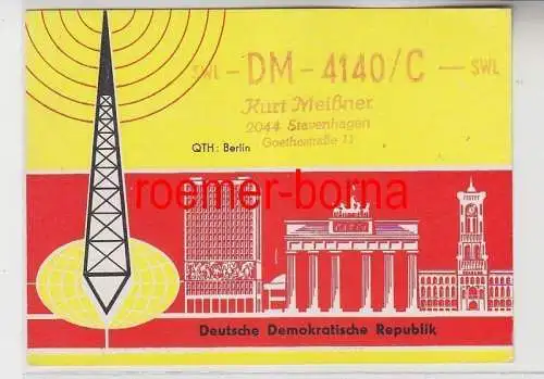 73857 QSL Karte Funker Funkamateur DDR Berlin 1969