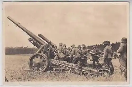 44548 Ak schwere Feldhaubitzen in Feuerstellung um 1940