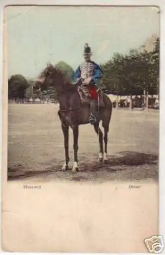 09428 Ak Husar in Uniform zu Pferde um 1900