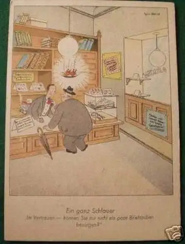 Schöne Ak Briefmarken Humor um 1950 E