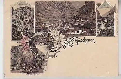 49542 Ak Lithographie Gruß aus Göschenen um 1900