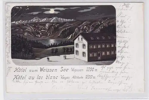 79178 AK Hôtel zum Weissen See Vogesen, Hôtel au lac blanc Vosges 1901