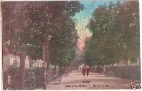 16799 Feldpost Ak Stryj Ukraine Bahn Allee 1916