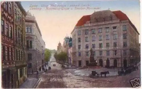 16782 Ak Lemberg Ukraine Mickiewicz Gasse 1915