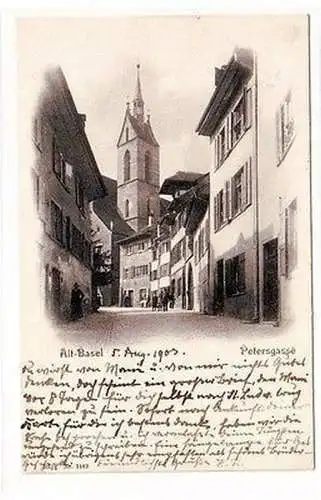 65712 Ak Alt Basel Petersgasse 1903