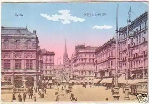 27514 Ak Wien Kärtnerstraße mit Verkehr 1914