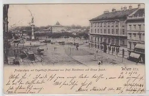 51945 Ak Wien Praterstern mit Tegetthoff Monument 1902