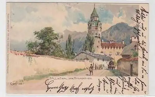 51966 Ak Hall in Tirol der Münzerturm 1902