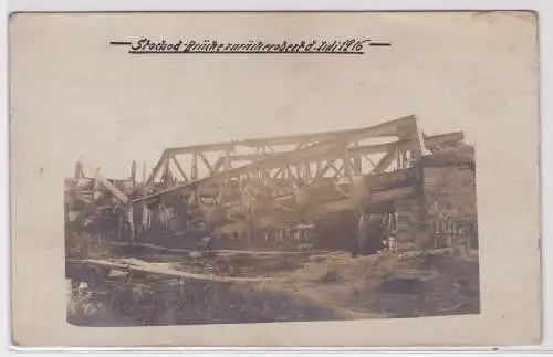 45249 Foto Feldpost Ak Stochod-Brücke Stochid zurückerobert im Juli 1916