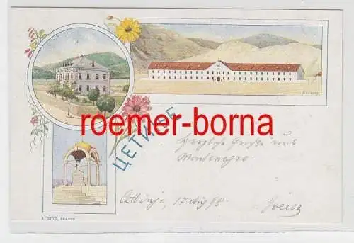 74017 Ak Lithographie Cetinje Montenegro 1898