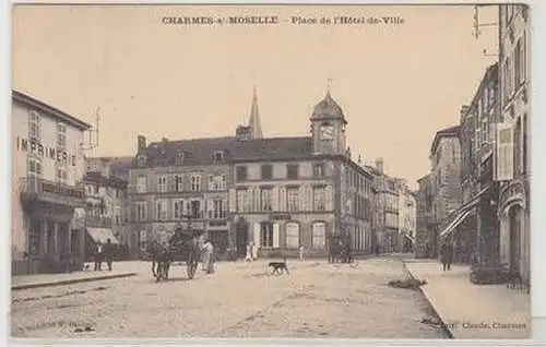 54542 Ak Charmes Moselle Lothringen Place del´Hotel de Ville 1911