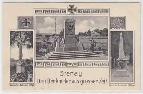 55238 Mehrbild Ak Stenay Lothringen 3 Denkmäler aus grosser Zeit 1916