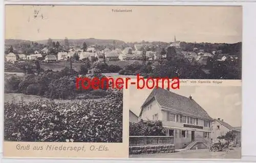 85474 Ak Gruß aus Niedersept O.-Els. Gasthaus zum Karpfen 1914