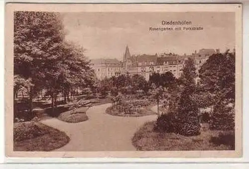 17443 Ak Diedenhofen in Lothringen Rosengarten mit Parkstraße 1916