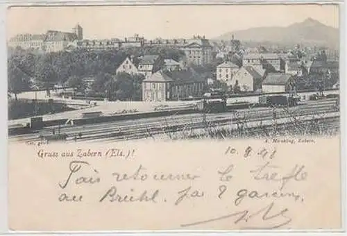 35602 Ak Gruß aus Zabern im Elsass Bahnhof 1898