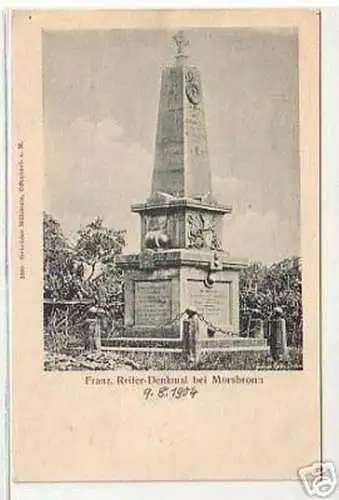 06180 Ak Franz. Reiter-Denkmal bei Morsbronn 1904