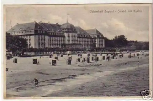 00931 Ak Ostseebad Zoppot Strand mit Kasino 1931