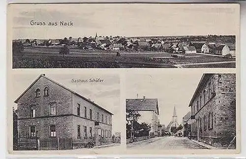 67650 Mehrbild Ak Gruß aus Nack Gasthaus Schäfer, Totalansicht, Straßenansicht