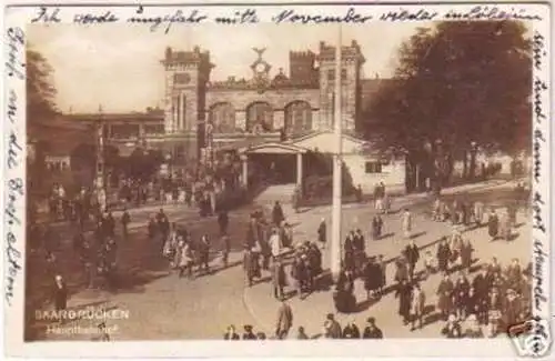 17687 Ak Saarbrücken Hauptbahnhof 1930